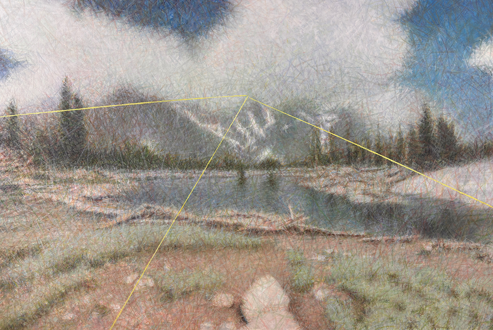 Norman Leto, A Raytrace Lake, Öljy kankaalle 120x80cm, 2024