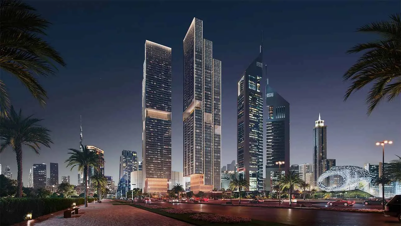 Jumeirah Residences Emirates Towers -projekti SCDA Architectsin suunnittelemana Dubaissa